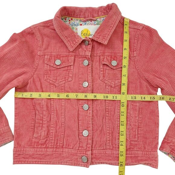 Boden Corduroy Jacket Girls 9-10Y Pink Button Up 100% Cotton Casual - Picture 12 of 13